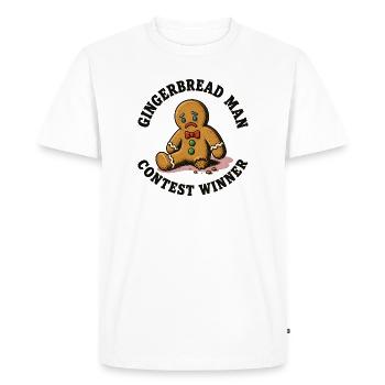 Lauréat du concours Gingerbread Man, Funny B - T-shirt Premium bio Homme - blanc - Devant - Nico (187cm)