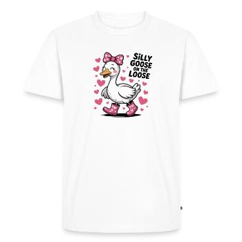 Oie Idiote Oie Mignonne - T-shirt Premium bio Homme - blanc - Devant - Nico (187cm)