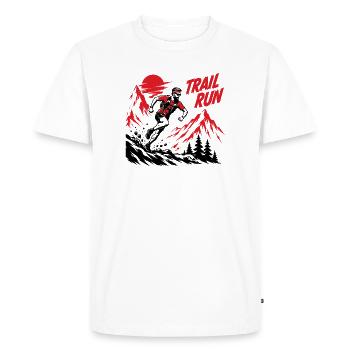 course sur sentier - T-shirt Premium bio Homme - blanc - Devant - Nico (187cm)