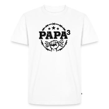 Papa Mécanicien à Clés 3 Papa - T-shirt Premium bio Homme - blanc - Devant - Nico (187cm)