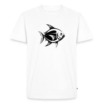 Poisson Pompano doré - T-shirt Premium bio Homme - blanc - Devant - Nico (187cm)