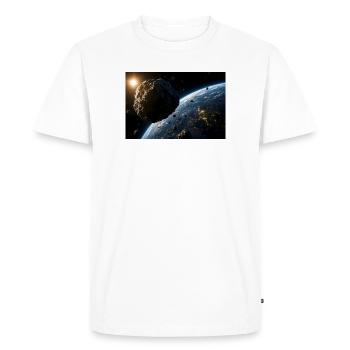 Astéroïde cinématographique approchant de la planète Terre - T-shirt Premium bio Homme - blanc - Devant - Nico (187cm)