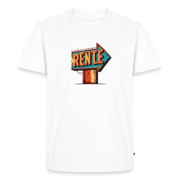 Panneau de flèche néon de pension - T-shirt Premium bio Homme - blanc - Devant - Nico (187cm)