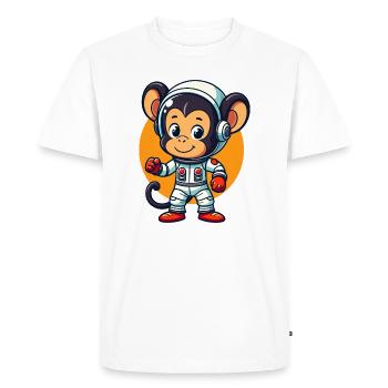 Dessin animé Mon Singe Astronaute Mignon Exploration Spatiale - T-shirt Premium bio Homme - blanc - Devant - Nico (187cm)