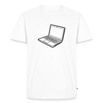 Plan de l’ordinateur portable - T-shirt Premium bio Homme - blanc - Devant - Nico (187cm)