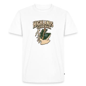 Guide des Highlands écossais Carte Aventure de voyage - T-shirt Premium bio Homme - blanc - Devant - Nico (187cm)