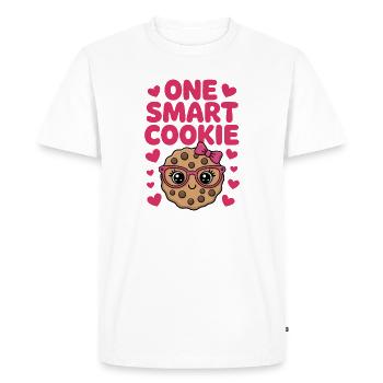 One Smart Cookie - Smart Cookie with Glasses - Men's Premium Organic T-Shirt - white - Front - Nico (187cm)