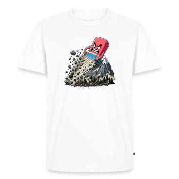Angry cube storm on the mountain - Men's Premium Organic T-Shirt - white - Front - Nico (187cm)