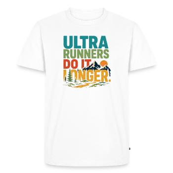 Les ultra-coureurs le font plus longtemps - T-shirt Premium bio Homme - blanc - Devant - Nico (187cm)