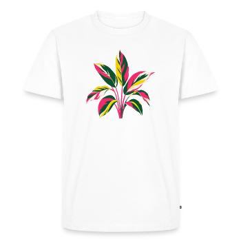 Plante tropicale colorée | Motif de l’art botanique - T-shirt Premium bio Homme - blanc - Devant - Nico (187cm)