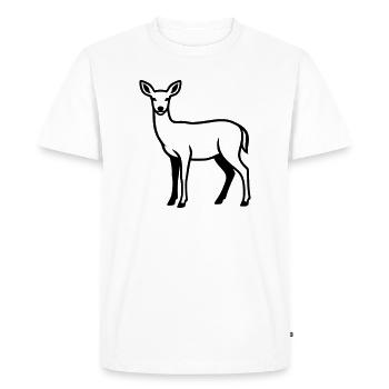 Deer Silhouette Hunter Hunting Club Forester Forest - Men's Premium Organic T-Shirt - white - Front - Nico (187cm)