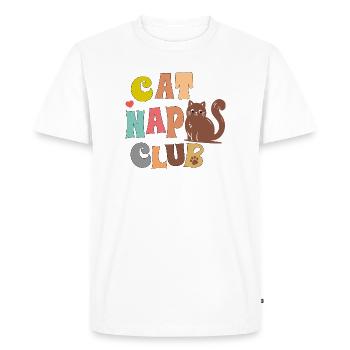Club du Chat - T-shirt Premium bio Homme - blanc - Devant - Nico (187cm)