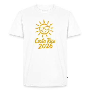 Costa Rica Dimanche 2026 - T-shirt Premium bio Homme - blanc - Devant - Nico (187cm)