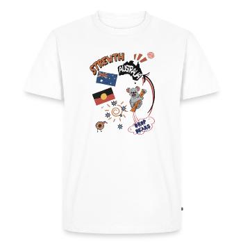 Strewth Australia Drop Bears - Real Now - Men's Premium Organic T-Shirt - white - Front - Nico (187cm)