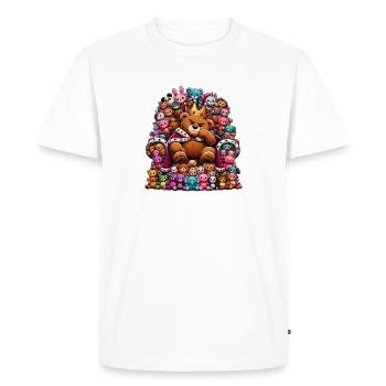 Royal teddy bear with court - Men's Premium Organic T-Shirt - white - Front - Nico (187cm)