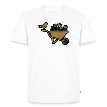 Jardinier de jardins floraux pour brouette - T-shirt Premium bio Homme - blanc - Devant - Nico (187cm)