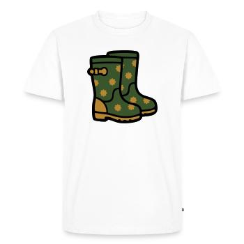 Bottes en caoutchouc Jardinage Temps boueux Pluie - T-shirt Premium bio Homme - blanc - Devant - Nico (187cm)