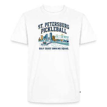 La silhouette de Naples, en Floride, avec un thème de pickleball - T-shirt Premium bio Homme - blanc - Devant - Nico (187cm)