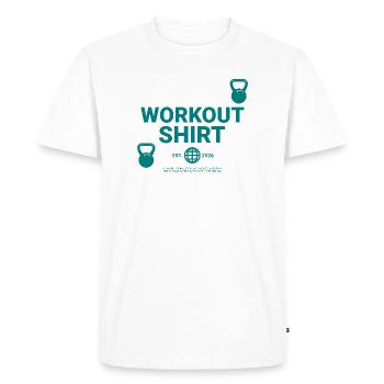 workout shirt - Men's Premium Organic T-Shirt - white - Front - Nico (187cm)