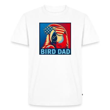 Patriotic Bird Dad – Daddy Funny Bird pour - T-shirt Premium bio Homme - blanc - Devant - Nico (187cm)