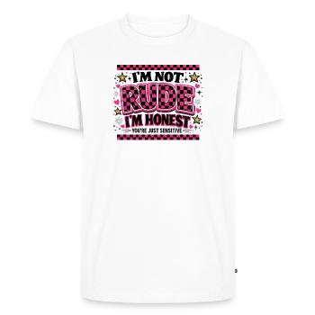 Ce n’est pas impoli, je suis honnête – tu es juste sensible - T-shirt Premium bio Homme - blanc - Devant - Nico (187cm)