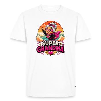 Super Grandma - Funny Superhero Granny Comic Hero - Men's Premium Organic T-Shirt - white - Front - Nico (187cm)