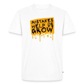 Mistakes Help Us Grow Funny Motivational Growth - Men's Premium Organic T-Shirt - white - Front - Nico (187cm)