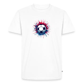 Ballon foot éclaboussures - T-shirt Premium bio Homme - blanc - Devant - Nico (187cm)