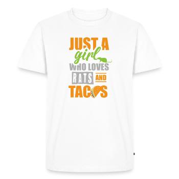 Just a girl who loves rats and tacos - Men's Premium Organic T-Shirt - white - Front - Nico (187cm)