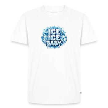 T-shirt glacé Diction rétro Design - T-shirt Premium bio Homme - blanc - Devant - Nico (187cm)