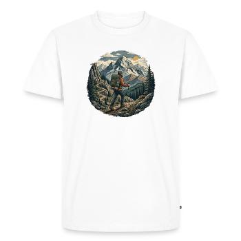 Randonnée - Aventure en plein air - T-shirt Premium bio Homme - blanc - Devant - Nico (187cm)