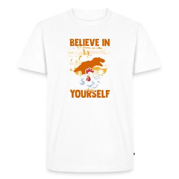 Élevage de coqs, volaille, poulet - T-shirt Premium bio Homme - blanc - Devant - Nico (187cm)