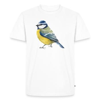 Design en blocs de couleur bleu - T-shirt Premium bio Homme - blanc - Devant - Nico (187cm)