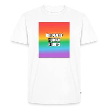 Grand fan des droits de l’homme : arc-en-ciel LGBT - T-shirt Premium bio Homme - blanc - Devant - Nico (187cm)
