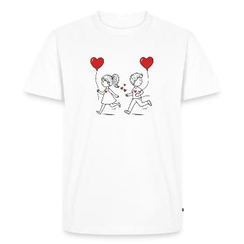 Couple amoureux - T-shirt Premium bio Homme - blanc - Devant - Nico (187cm)