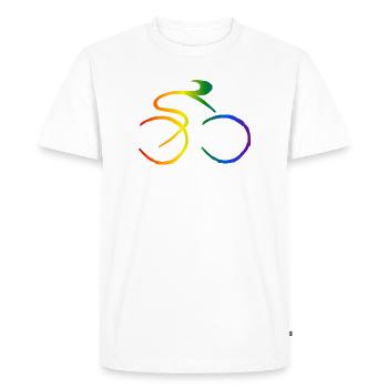 Bicycle Rainbow - T-shirt Premium bio Homme - blanc - Devant - Nico (187cm)
