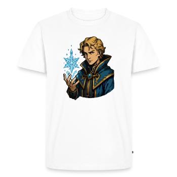 Magicien de glace avec sort de givre - T-shirt Premium bio Homme - blanc - Devant - Nico (187cm)