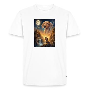 Howling to the Moon Meme Dog Dachshund - Men's Premium Organic T-Shirt - white - Front - Nico (187cm)