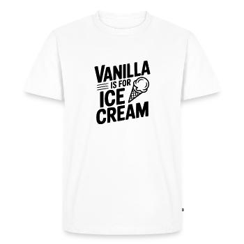 La vanille, c’est pour la crème - T-shirt Premium bio Homme - blanc - Devant - Nico (187cm)