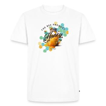 Motif hexagonal en pot de miel - T-shirt Premium bio Homme - blanc - Devant - Nico (187cm)