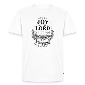 Joie du Seigneur - T-shirt Premium bio Homme - blanc - Devant - Nico (187cm)