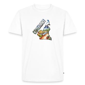 Carte aquarelle du Cameroun - T-shirt Premium bio Homme - blanc - Devant - Nico (187cm)