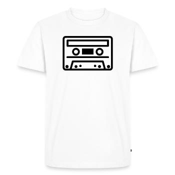 Music cassette - Men's Premium Organic T-Shirt - white - Front - Nico (187cm)