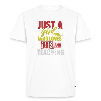 Just a girl who loves rats and likes to play our - Men's Premium Organic T-Shirt - white - Front - Nico (187cm)