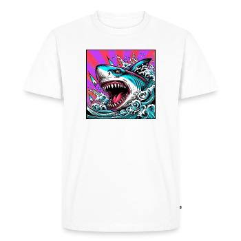 Shark - Men's Premium Organic T-Shirt - white - Front - Nico (187cm)