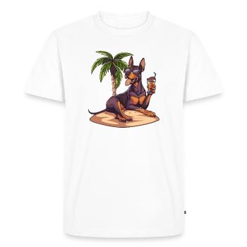 Chien Doberman Été - T-shirt Premium bio Homme - blanc - Devant - Nico (187cm)