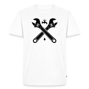 Plumber Pipe Wrenches Faucet - Men's Premium Organic T-Shirt - white - Front - Nico (187cm)