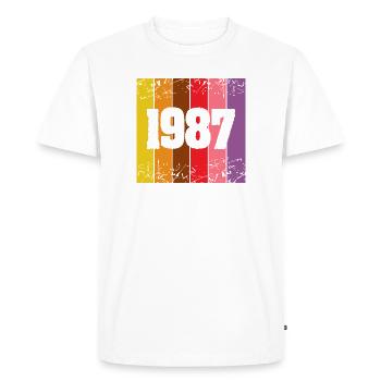 Year 1987 - Men's Premium Organic T-Shirt - white - Front - Nico (187cm)