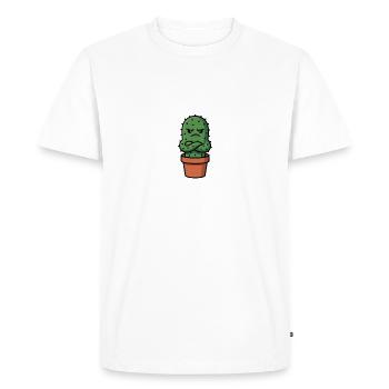 Grumpy Cactus in Pot - T-shirt Premium bio Homme - blanc - Devant - Nico (187cm)