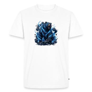 Ours Foudre dans l’Orage - T-shirt Premium bio Homme - blanc - Devant - Nico (187cm)